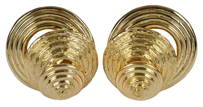 18k gold vintage swirl clip-on earrings