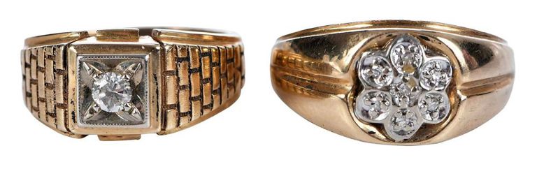 14k gold men's diamond rings