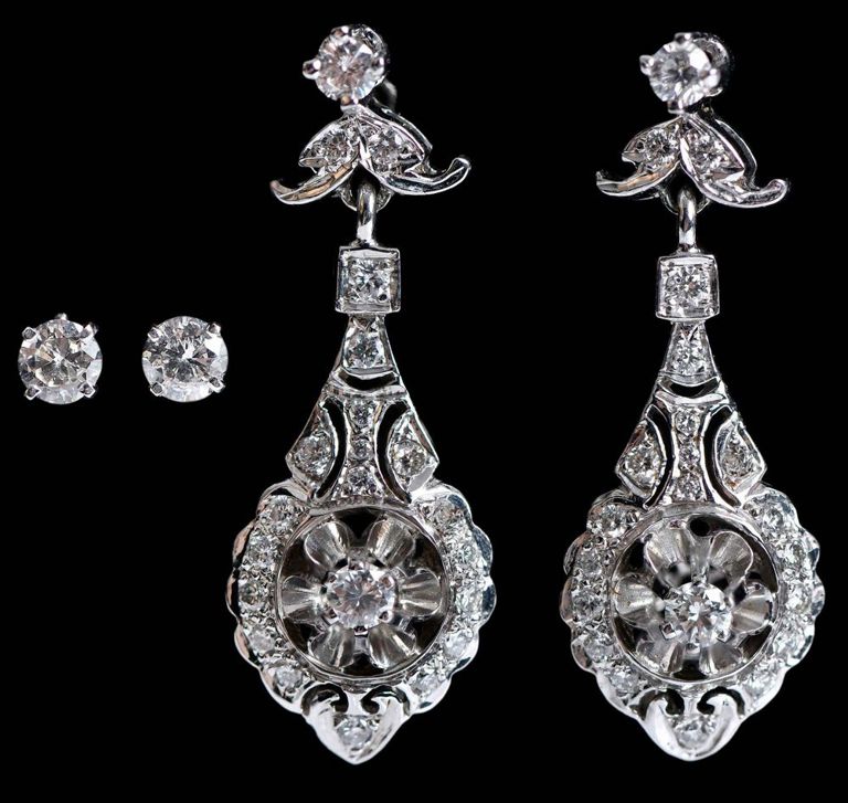 14k gold diamond earrings