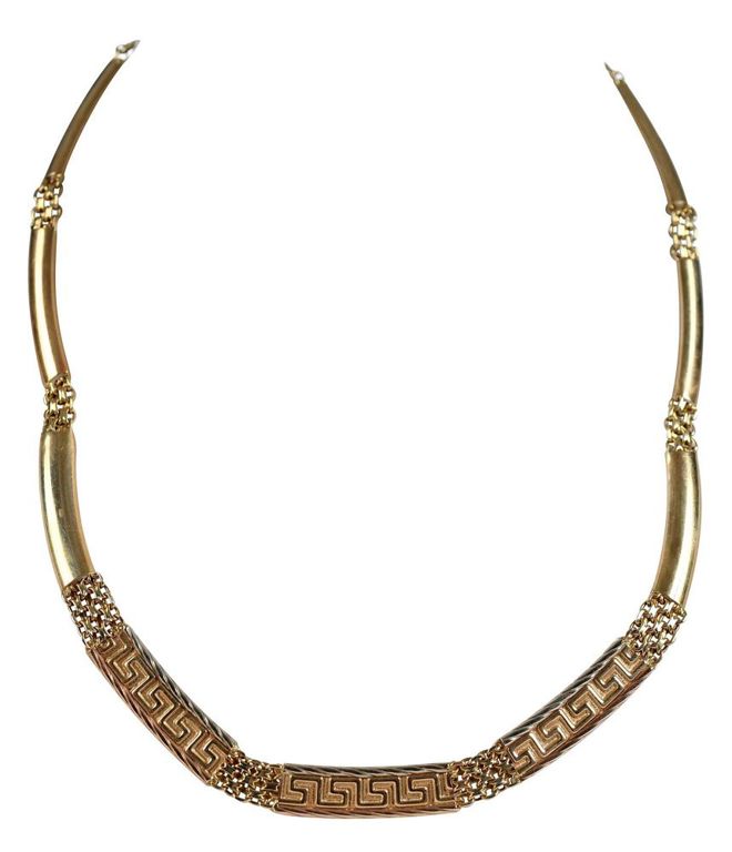 14k gold Greek key necklace