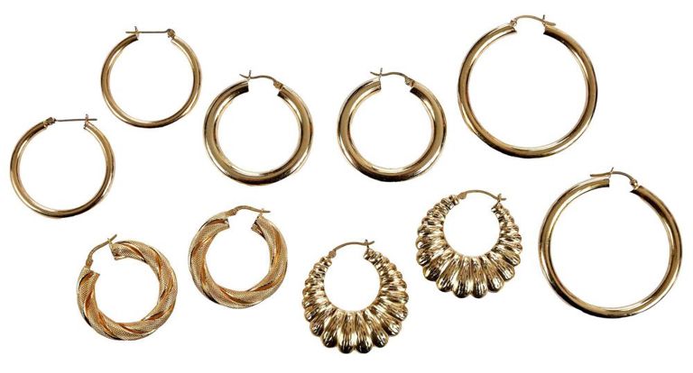 14k gold earring set