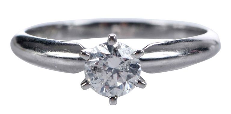 14k gold diamond solitaire ring