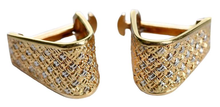 18k gold two-tone cufflinks