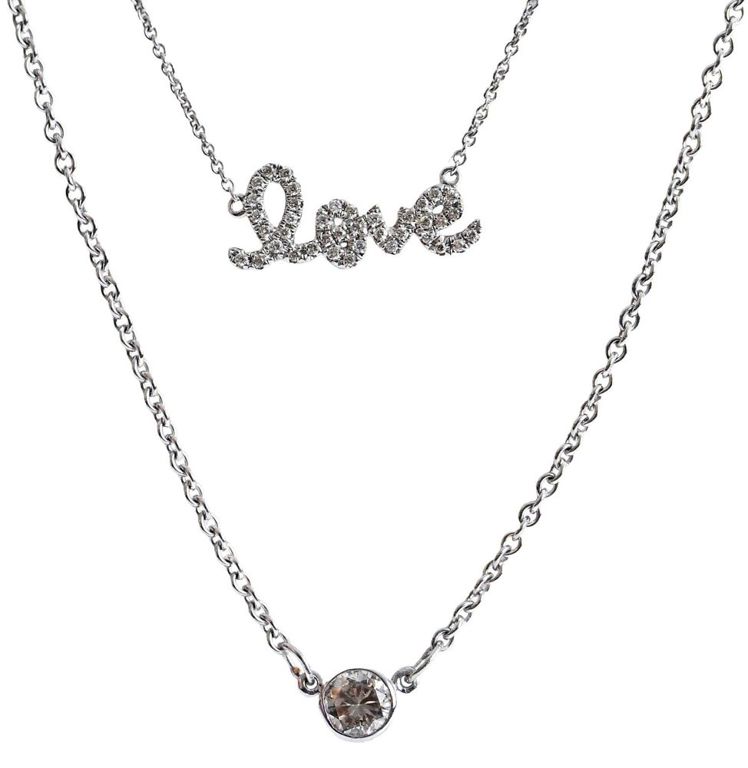 14k white gold diamond necklaces