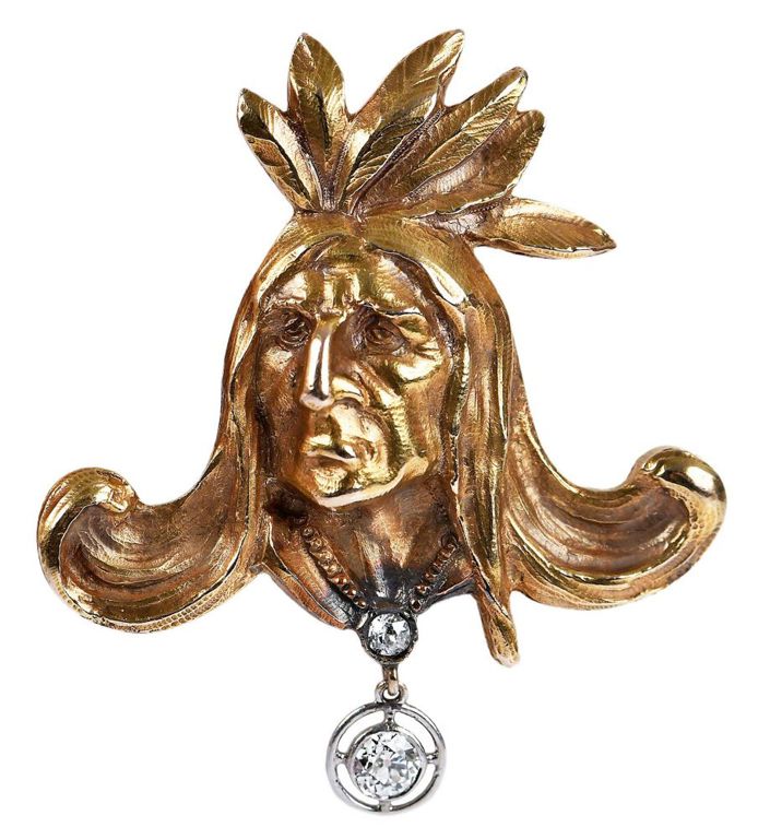 18k gold diamond brooch