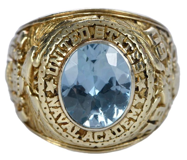 14k gold aquamarine class ring