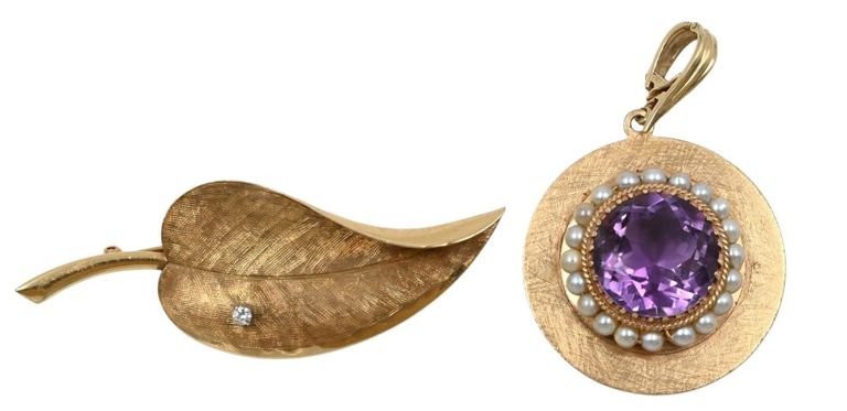 14k yellow gold gemstone jewelry set