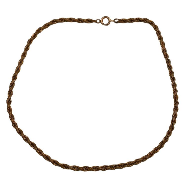 14k yellow gold rope chain necklace
