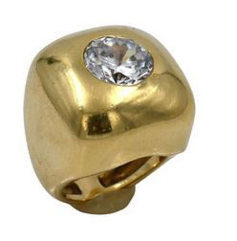 18k yellow gold cubic zirconia ring