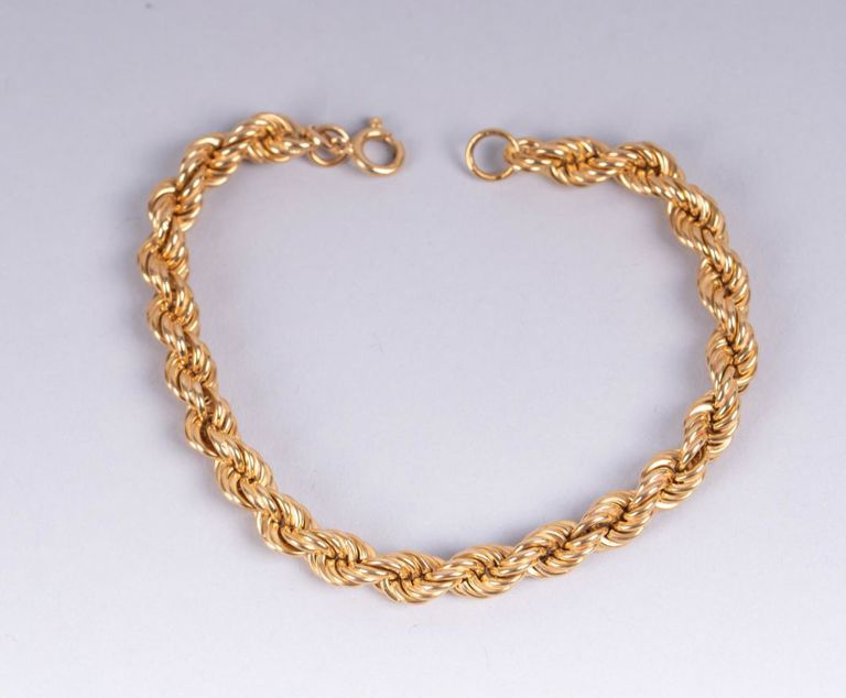 18k yellow gold rope bracelet