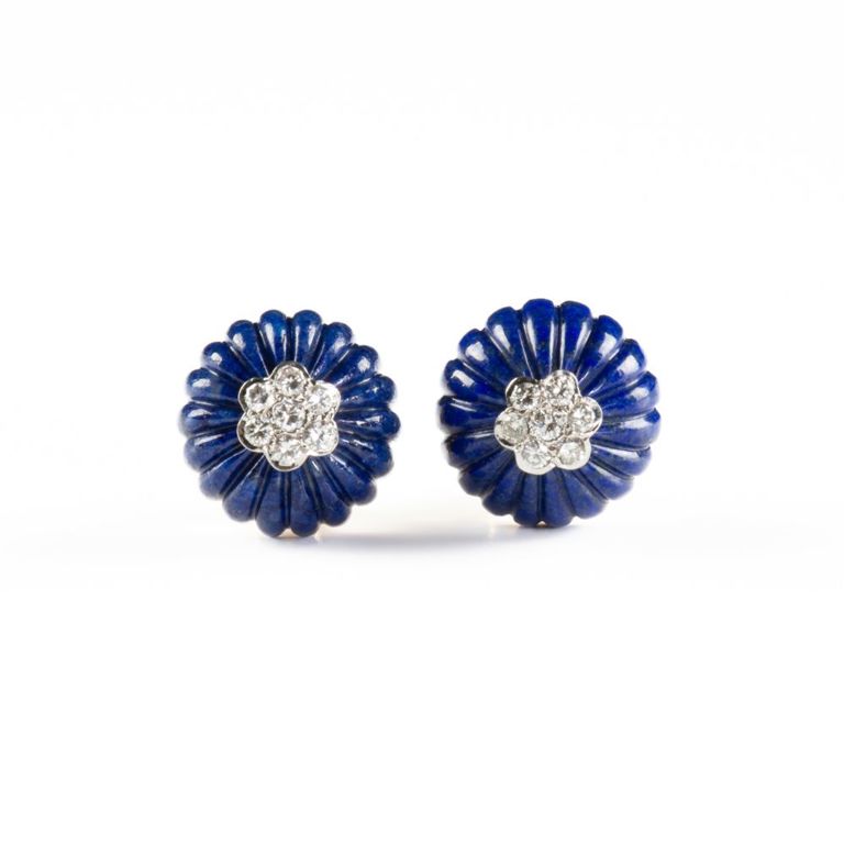 18k yellow gold diamond earrings
