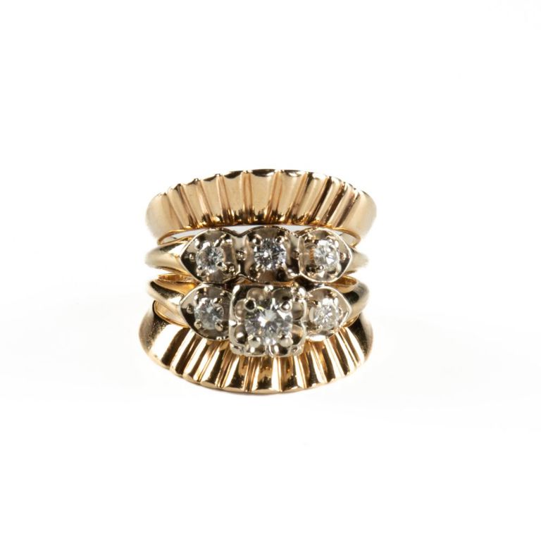 14k yellow gold diamond ring