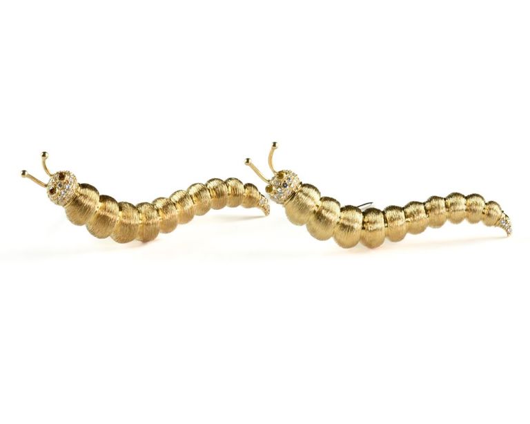 18k gold diamond brooches