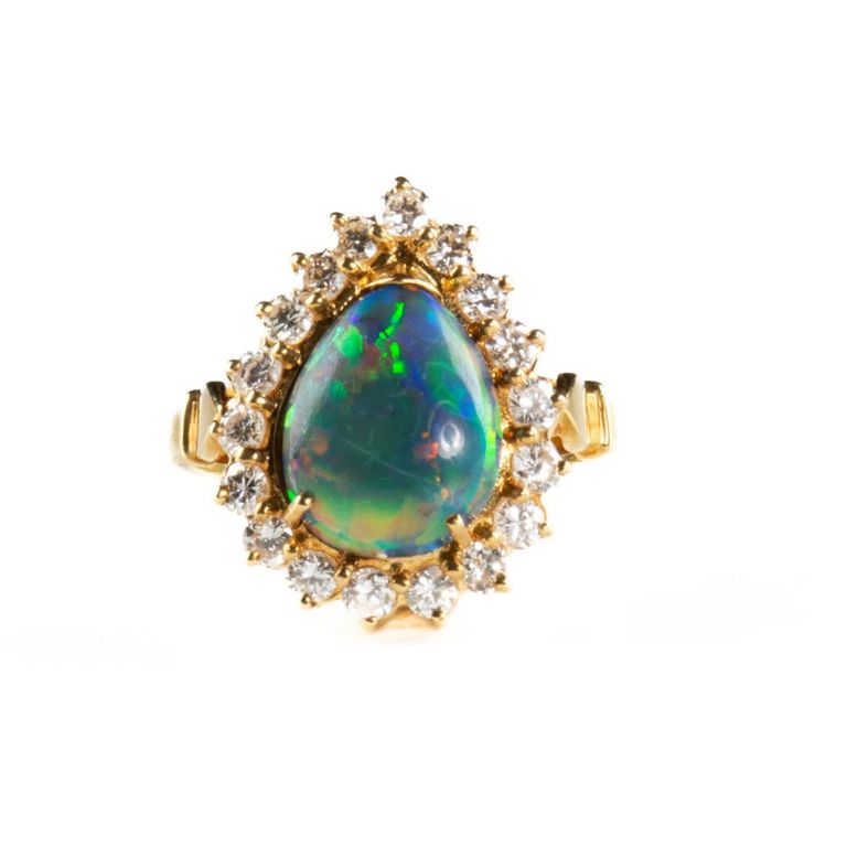 18k yellow gold opal ring