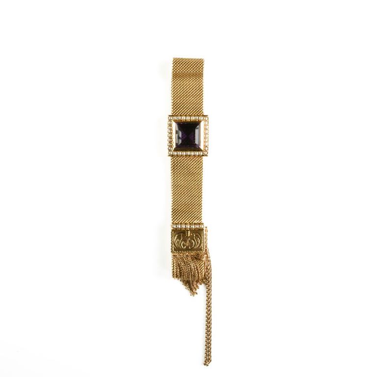 14k gold amethyst pearl bracelet