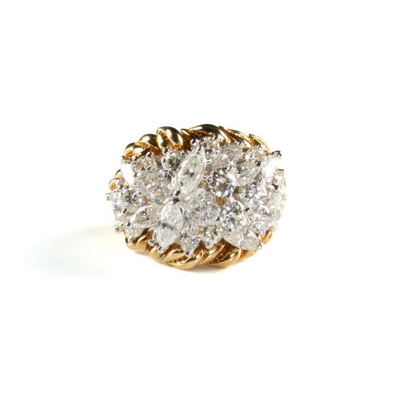 18k gold diamond cluster ring