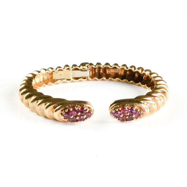 14k gold ruby bangle bracelet