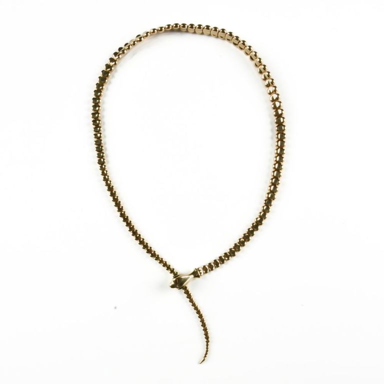 18k gold snake necklace