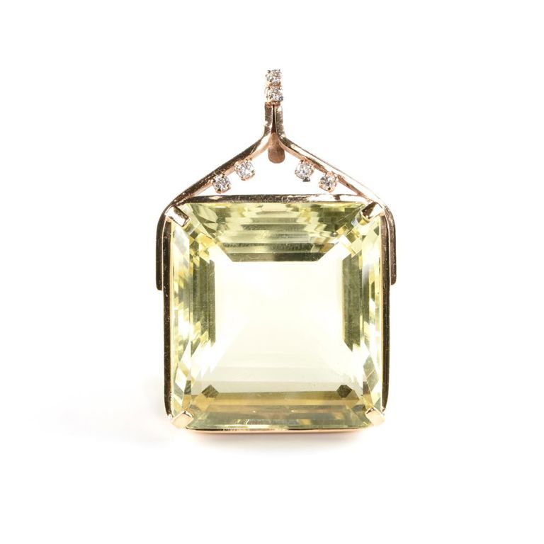 10k gold diamond topaz pendant
