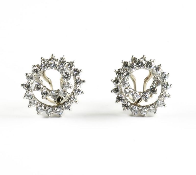 Platinum diamond earrings