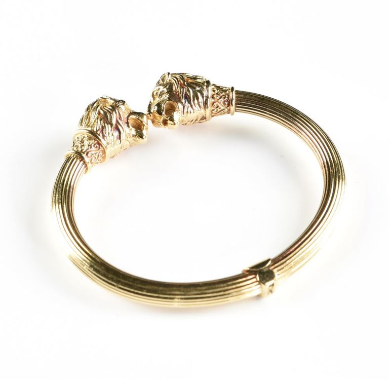 18k gold lion's head bracelet