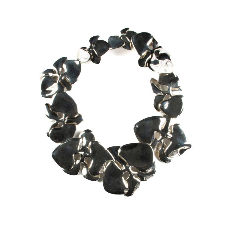 Sterling silver orchid jewelry set