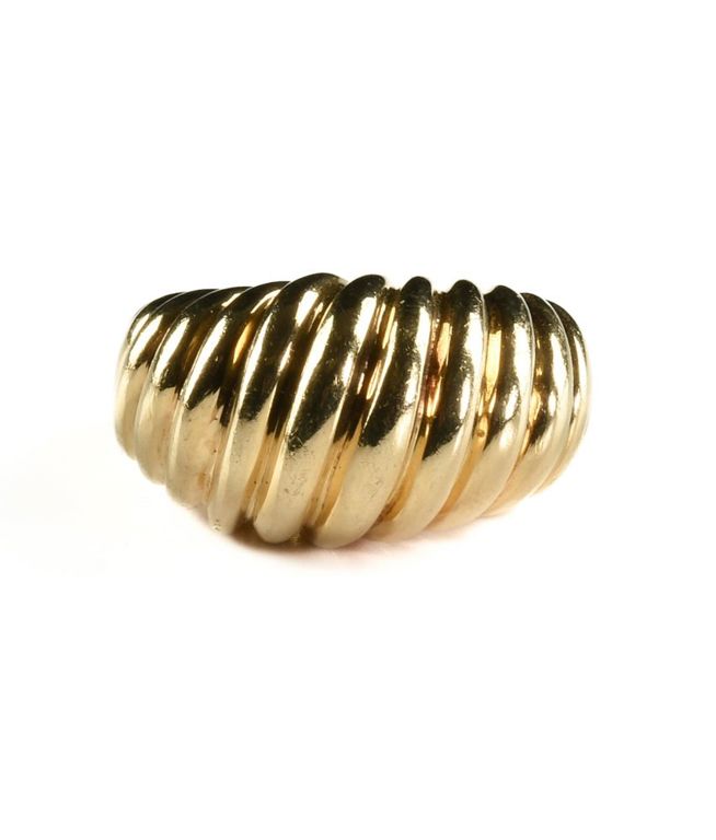 18k yellow gold dome ring