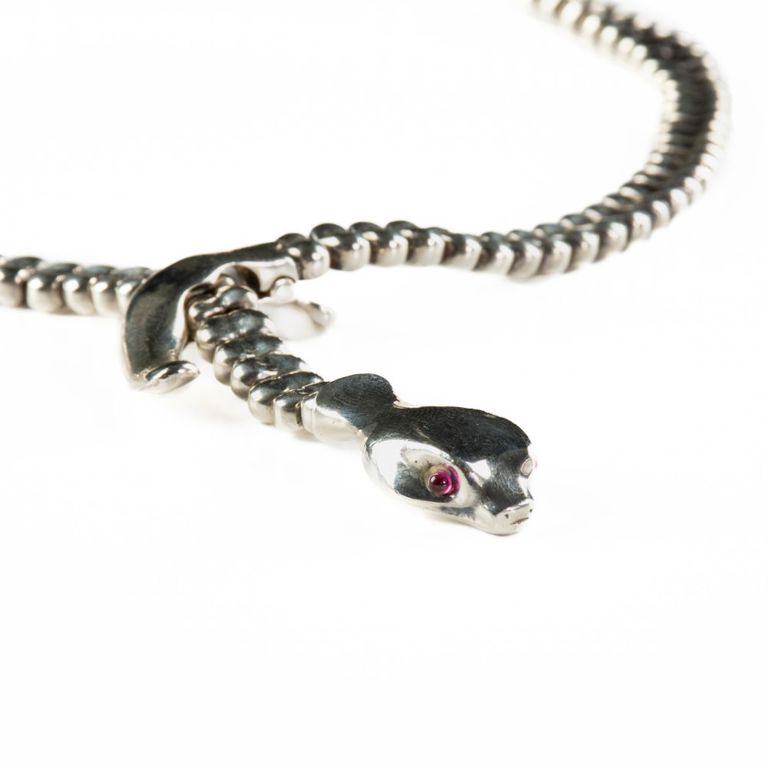 Sterling silver snake necklace