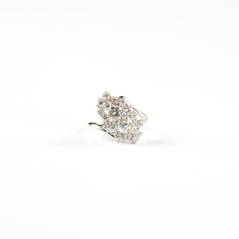 14k gold diamond cluster ring