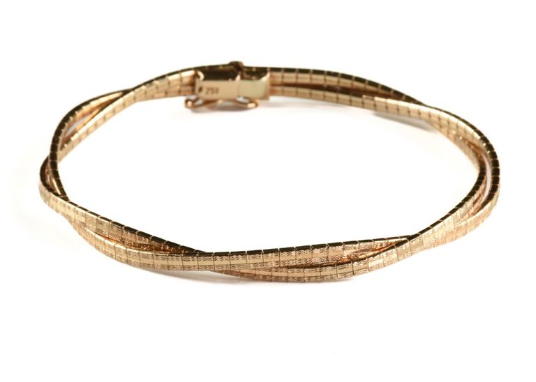 Egyptian 18k yellow gold omega bracelet