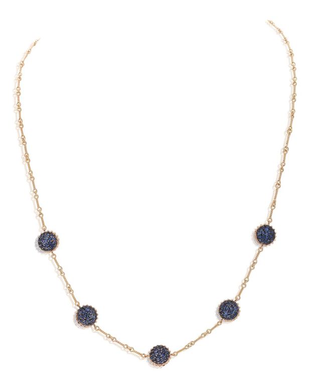 14k yellow gold sapphire and ruby necklace