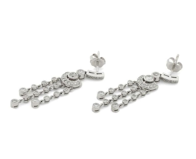 14k gold diamond dangle earrings