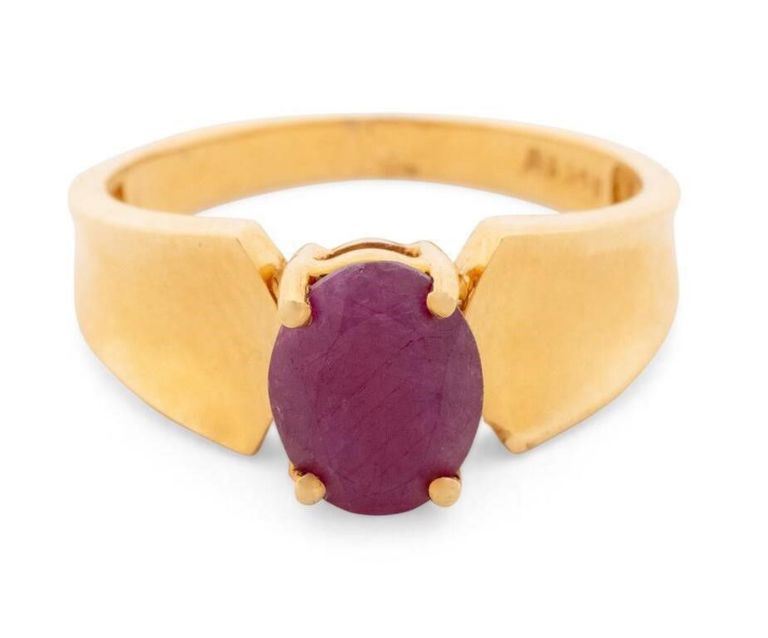14k gold ruby solitaire ring