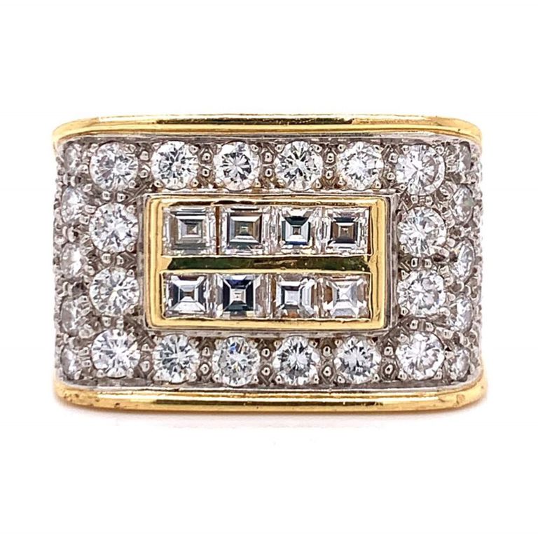 18k yellow gold diamond cocktail ring
