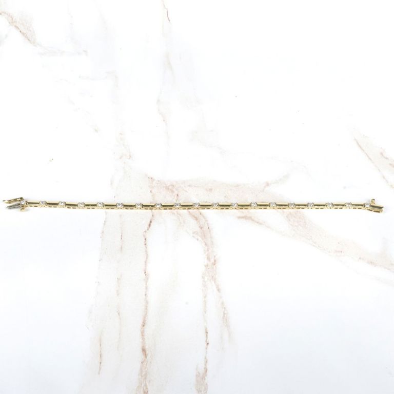 14k yellow gold diamond line bracelet