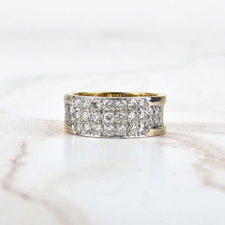 14k yellow gold diamond band ring