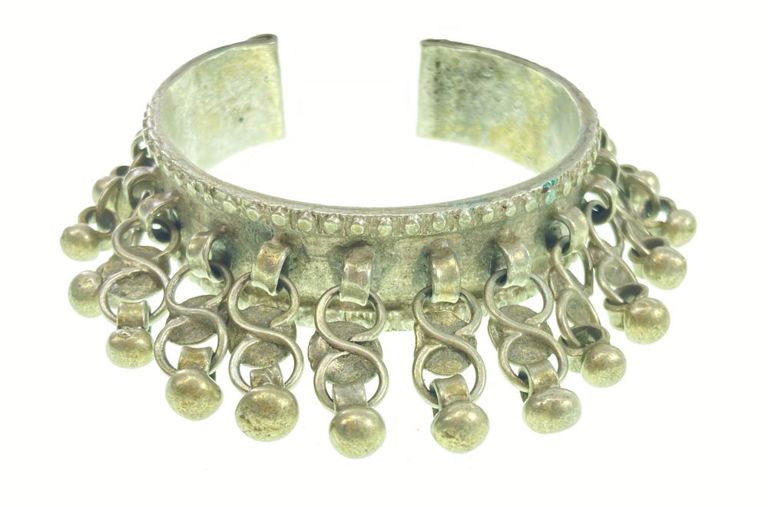 Silver Egyptian cuff bracelet