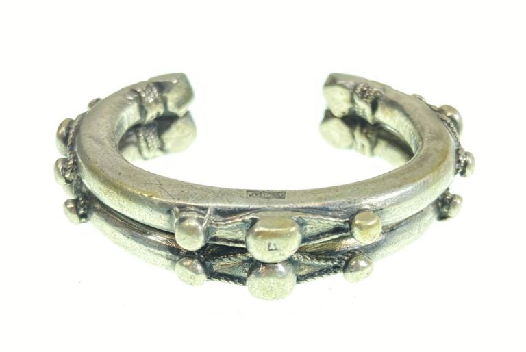 Egyptian Nubian silver cuff bracelet