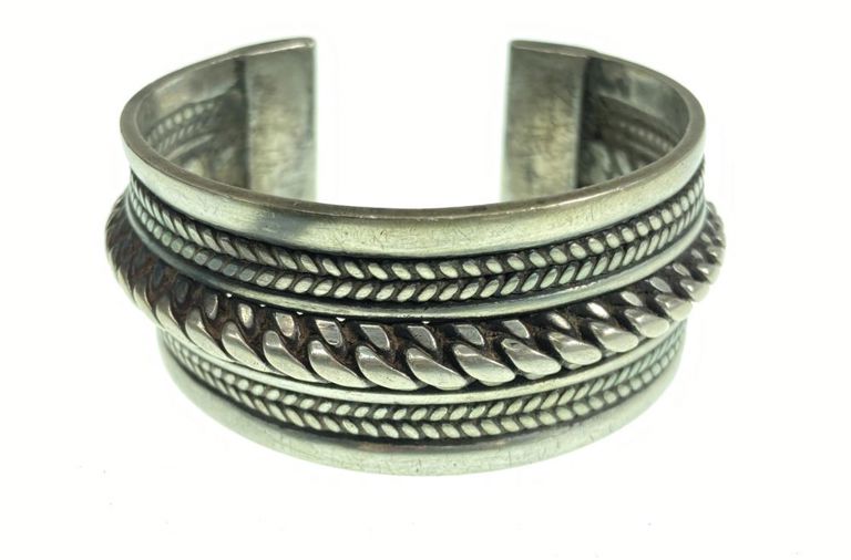 Egyptian silver cuff bracelet