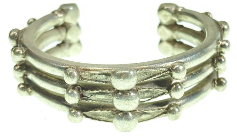 Silver Egyptian cuff bracelet