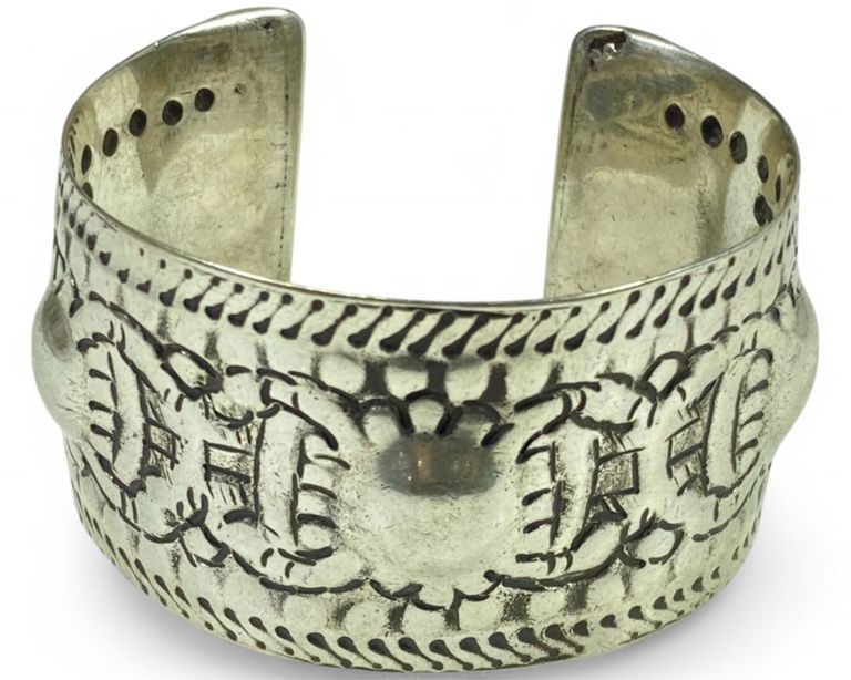 Egyptian silver cuff bracelet