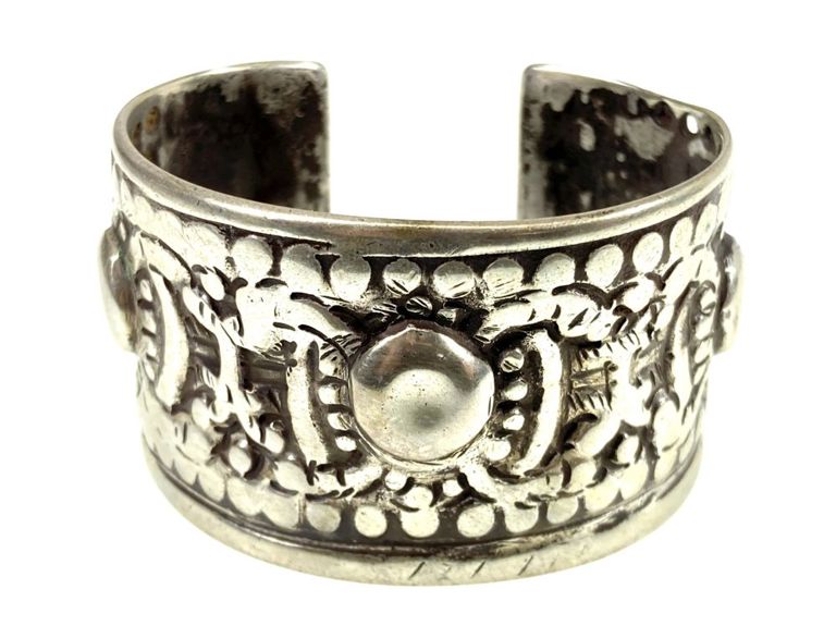 Antique Egyptian silver cuff bracelet