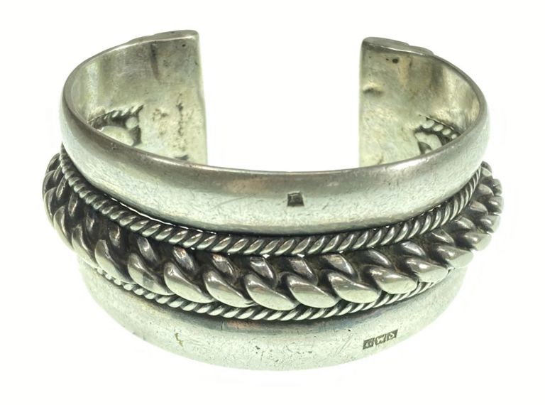 Egyptian silver cuff bracelet