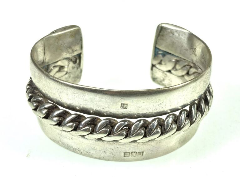 Egyptian silver cuff bracelet