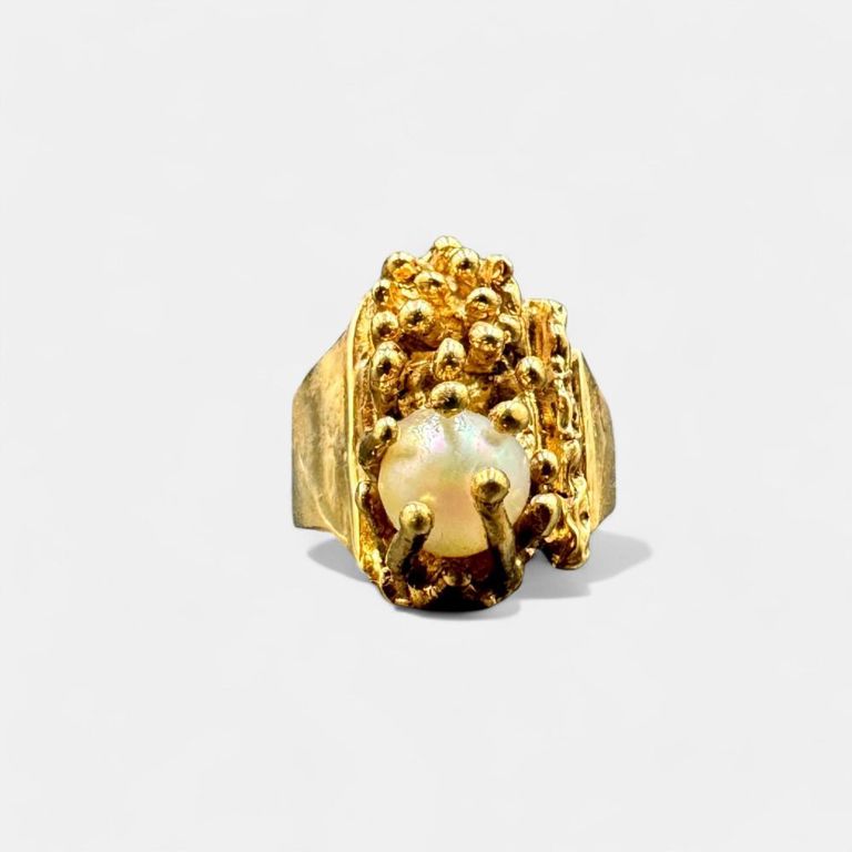 14k gold pearl ring
