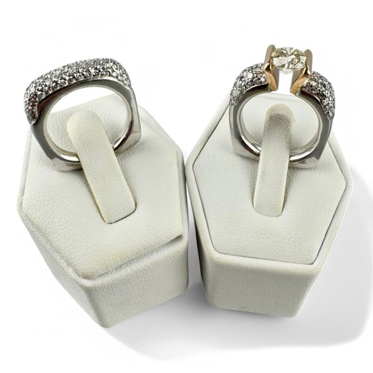 14k diamond ring and band
