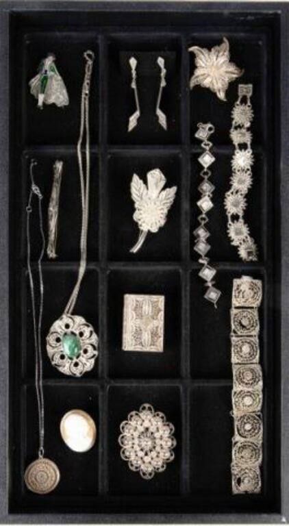 Sterling silver filigree jewelry set