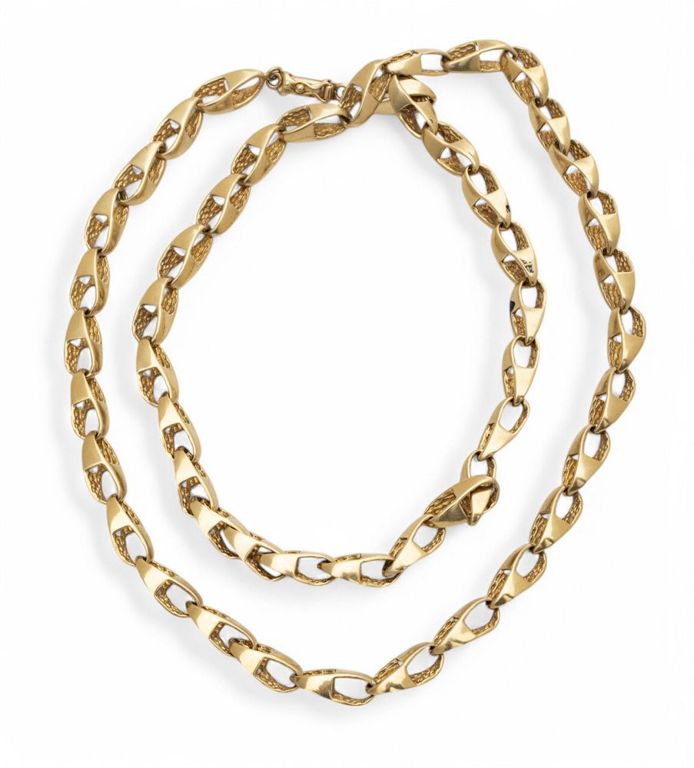 14k yellow gold modernist chain necklace