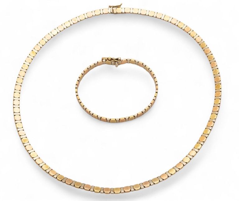 14k gold necklace and bracelet set