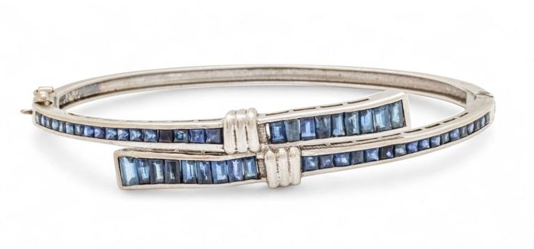 Silver blue sapphire bracelet